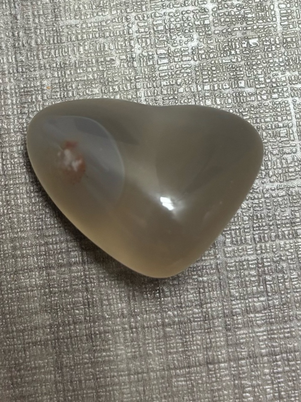Polished Agate Heart Cabochon - Soft Taupe